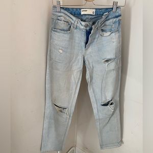 Garage straight ripped jeans